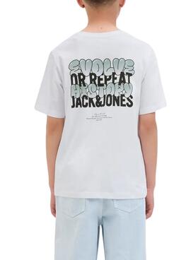 T-shirt Jack and Jones Wobly blanc pour enfant