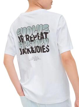 T-shirt Jack and Jones Wobly blanc pour enfant