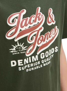 T-shirt Jack and Jones Logo vert pour homme