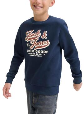 Sweatshirt Jack and Jones Logo bleu marine pour enfant