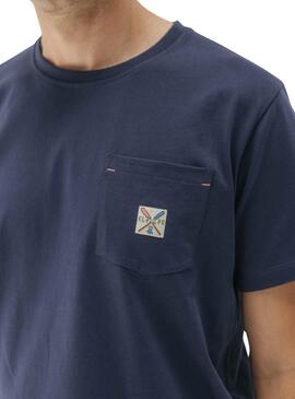 T-shirt El Pulpo avec poche bleu marine pour homme