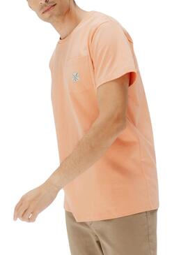 T-shirt El Pulpo avec poche orange pour homme.