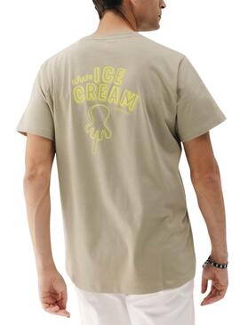T-shirt El Pulpo Ice Cream vert pour homme.