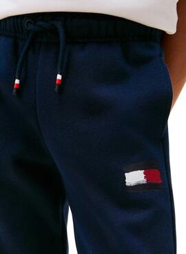Pantalon de survêtement Tommy Hilfiger Flag bleu pour enfant.