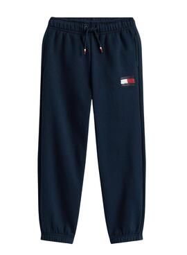 Pantalon de survêtement Tommy Hilfiger Flag bleu pour enfant.