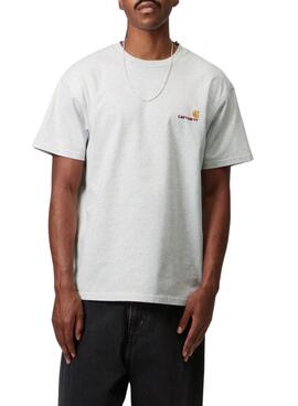 Maillot Carhartt American Script gris pour homme