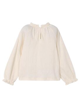 T-shirt Mayoral en punto de bambula beige para niña.