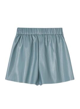 Bermuda Mayoral en cuero sintético azul para niña