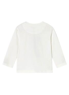 Chemise Mayoral ours à manches longues blanc bébé