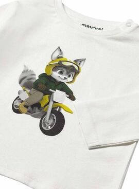 T-shirt Mayoral motard blanc pour bébé