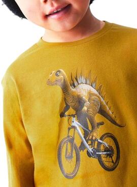 T-shirt Mayoral dinosaure moutarde pour garçon