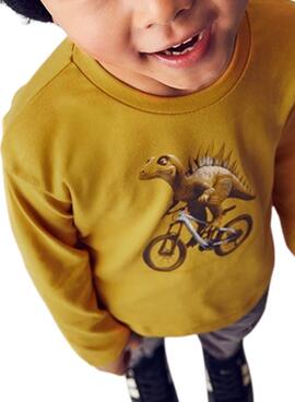 T-shirt Mayoral dinosaure moutarde pour garçon