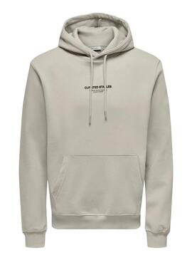 Sweatshirt Only and Sons Curated grise pour homme.