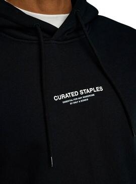 Sweat à capuche Only and Sons Curated noir pour homme