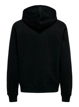 Sweat à capuche Only and Sons Curated noir pour homme