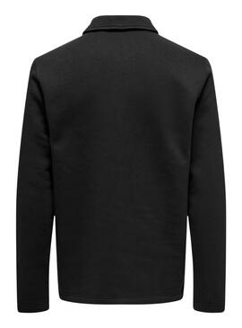 Sweat à capuche noir pour homme Only and Sons Dawson Zip