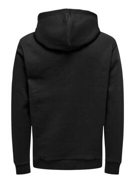 Sweat à capuche Only and Sons Dawson noir pour homme