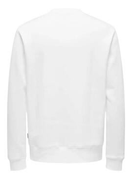 Sweat à capuche blanc Only and Sons Dawson pour homme