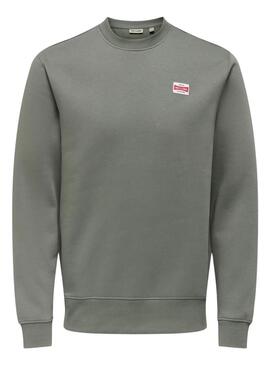 Sweat à capuche Only and Sons Dawson vert pour homme