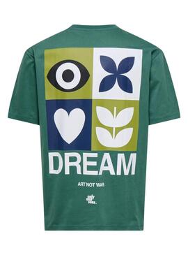 T-shirt Only and Sons Art not War verte pour homme
