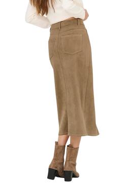 Jupe Only Stina marron pour femme