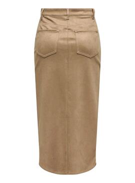 Jupe Only Stina marron pour femme