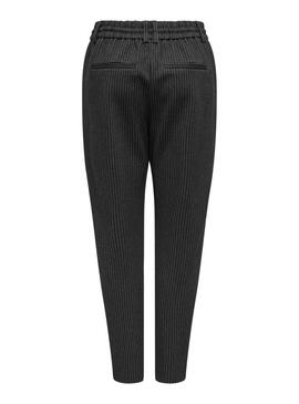 Pantalon Only Poptrash à rayures diplomatiques noir pour femme