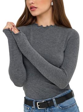 Pullover Only Glamour gris pour femme