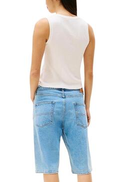 T-shirt Tommy Jeans Slim Script blanc pour femme
