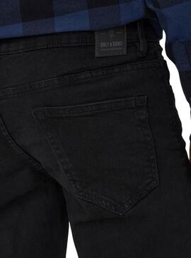 Pantalon noir Only and Sons Loom pour homme.