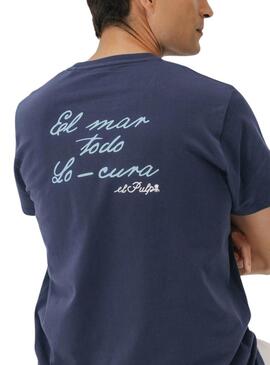 T-shirt El Pulpo Le bleu océan pour homme