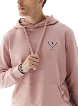 Sweat-shirt Le Poulpe Palas rose poudré pour homme