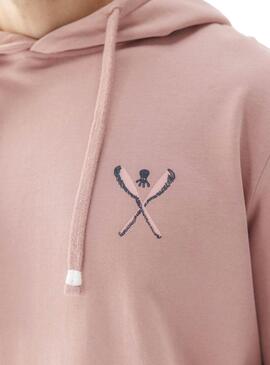 Sweat-shirt Le Poulpe Palas rose poudré pour homme