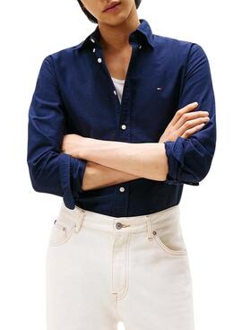 Chemise Tommy Hilfiger Solid Heritage Oxford bleu marine pour homme