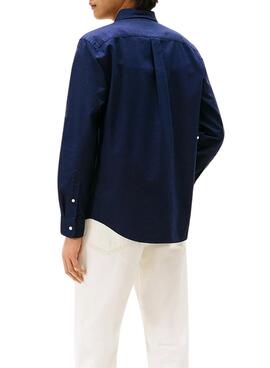 Chemise Tommy Hilfiger Solid Heritage Oxford bleu marine pour homme
