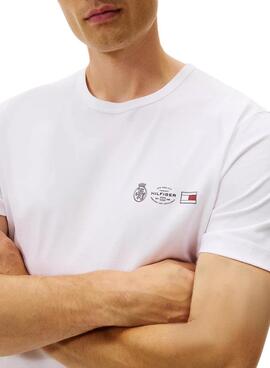 T-shirt Tommy Hilfiger Small Crest blanc pour homme