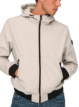 Veste de chasse Only and Sons Bowie beige pour homme