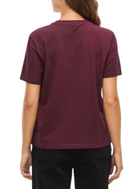 T-shirt Vila Vinora grenat avec impression pour femme