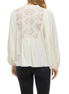 Blouse Vila Vityra en dentelle beige pour femme