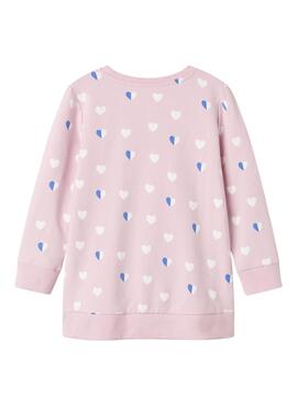 Sweatshirt longue Name It Lia rose pour fille
