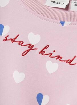 Sweatshirt longue Name It Lia rose pour fille
