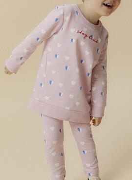 Sweatshirt longue Name It Lia rose pour fille