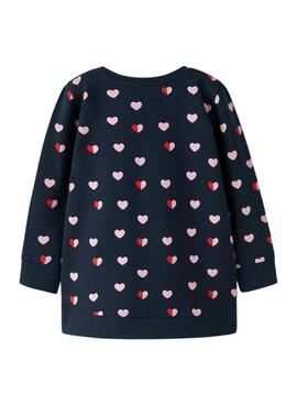 Pull long Name It Lia marine pour fille