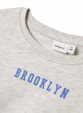 Sweat-shirt Name It Nevea gris décontracté pour fille