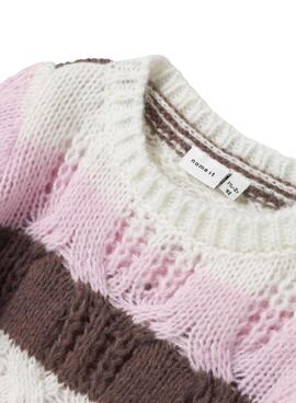 Maillot Name It Nibo à rayures multicolores pour fille