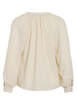 Blouse Vila Vibabera beige pour femme