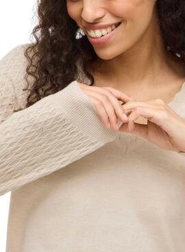 Maillot réversible beige pour femme Vila Viemi.