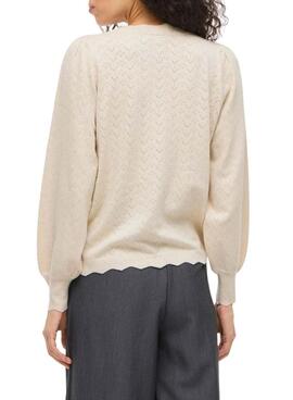 Maillot Vila Viemi beige pour femme.