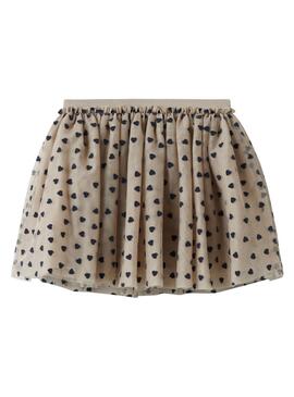 Jupe Name It Nea en tulle beige pour fille
