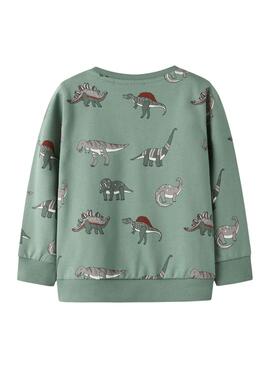 Sweatshirt Name It Nenean verte pour garçon.